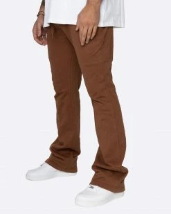 EPTM. EPTM FRENCH TERRY FLARE PANTS-BROWN