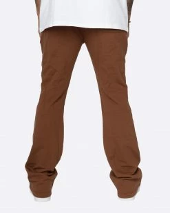 EPTM. EPTM FRENCH TERRY FLARE PANTS-BROWN