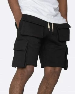 EPTM. EPTM FLEECE CARGO SHORTS-BLACK