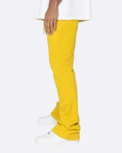 EPTM. EPTM FRENCH TERRY FLARE PANTS-MUSTARD