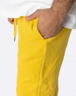 EPTM. EPTM FRENCH TERRY FLARE PANTS-MUSTARD