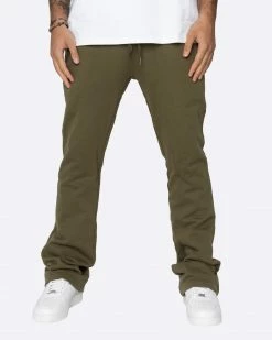 EPTM. EPTM FRENCH TERRY FLARE PANTS-OLIVE SWEATS