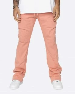 EPTM. EPTM FRENCH TERRY FLARE PANTS-DARK PINK SWEATS