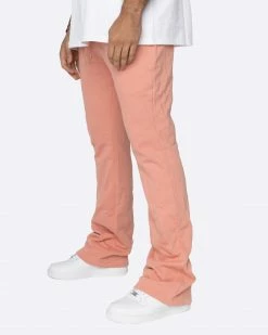 EPTM. EPTM FRENCH TERRY FLARE PANTS-DARK PINK SWEATS
