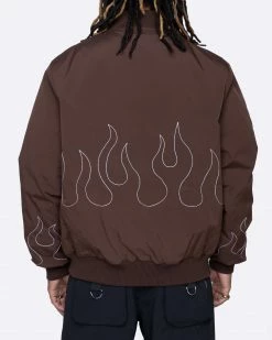 EPTM. EPTM FLAME STITCH BOMBER JACKET-BROWN JACKETS
