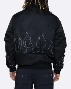 EPTM. EPTM FLAME STITCH BOMBER JACKET-BLACK
