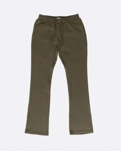 EPTM. EPTM FRENCH TERRY FLARE PANTS-OLIVE SWEATS
