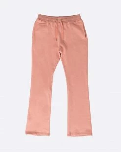 EPTM. EPTM FRENCH TERRY FLARE PANTS-DARK PINK SWEATS