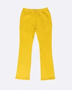 EPTM. EPTM FRENCH TERRY FLARE PANTS-MUSTARD