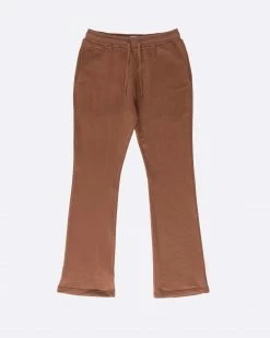 EPTM. EPTM FRENCH TERRY FLARE PANTS-BROWN