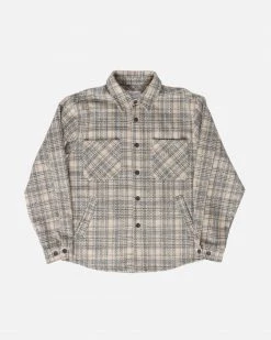 EPTM. SHIRTS EPTM SLIT FLANNEL SHIRT-CREAM