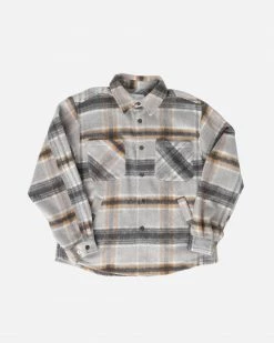 EPTM. EPTM SLIT FLANNEL SHIRT-MOHAIR/ALMOND