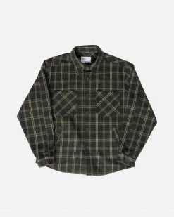 EPTM. EPTM SLIT FLANNEL SHIRT-DRK OLIVE