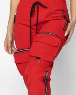 EPTM. BOTTOMS EPTM WOMEN C4 CARGO PANTS-RED