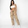EPTM. EPTM WOMEN C4 CARGO PANTS-KHAKI BOTTOMS