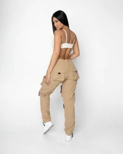 EPTM. EPTM WOMEN C4 CARGO PANTS-KHAKI BOTTOMS