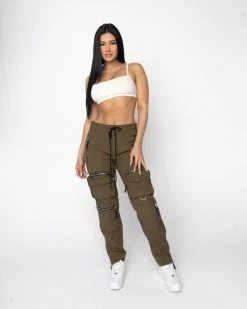 EPTM. BOTTOMS EPTM WOMEN C4 CARGO PANTS-OLIVE