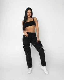 EPTM. BOTTOMS EPTM WOMEN C4 CARGO PANTS-BLACK