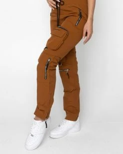 EPTM. BOTTOMS EPTM WOMEN C4 CARGO PANTS-BROWN