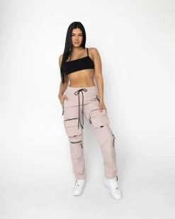 EPTM. EPTM WOMEN C4 CARGO PANTS-DUSTY PINK