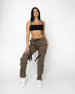 EPTM. EPTM WOMEN TAYHWA STRAP CARGO-OLIVE BOTTOMS