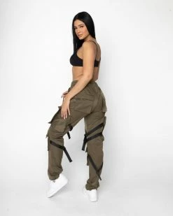 EPTM. EPTM WOMEN TAYHWA STRAP CARGO-OLIVE BOTTOMS