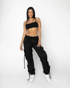 EPTM. BOTTOMS EPTM WOMEN JOOMUNI CARGO PANTS-BLACK