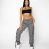 EPTM. EPTM WOMEN JOOMUNI CARGO PANTS-CHARCOAL BOTTOMS