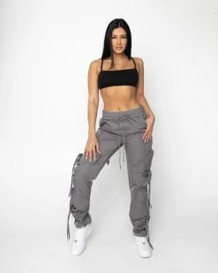 EPTM. EPTM WOMEN JOOMUNI CARGO PANTS-CHARCOAL BOTTOMS