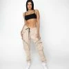EPTM. EPTM WOMEN BOMBER CARGO PANTS-KHAKI BOTTOMS