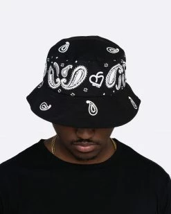 EPTM. EPTM X PASCAL VINTAGE PAISLEY BUCKET HAT-BLACK