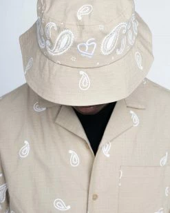 EPTM. EPTM X PASCAL VINTAGE PAISLEY BUCKET HAT-KHAKI NEW ARRIVALS