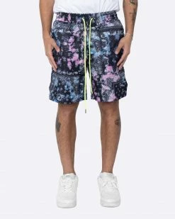 EPTM. EPTM TIE DYED BANDANA SHORTS-BLACK