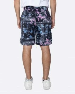 EPTM. EPTM TIE DYED BANDANA SHORTS-BLACK