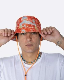EPTM. EPTM TIE DYED BANDANA BUCKET HAT-ORANGE