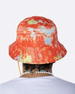 EPTM. EPTM TIE DYED BANDANA BUCKET HAT-ORANGE