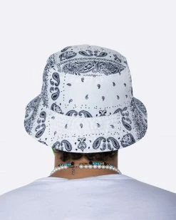 EPTM. EPTM TIE DYED BANDANA BUCKET HAT-WHITE ACCESSORIES