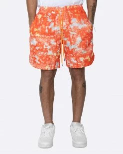 EPTM. EPTM TIE DYED BANDANA SHORTS-ORANGE