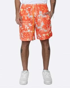 EPTM. EPTM TIE DYED BANDANA SHORTS-ORANGE