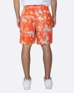EPTM. EPTM TIE DYED BANDANA SHORTS-ORANGE
