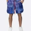 EPTM. EPTM TIE DYED BANDANA SHORTS-NAVY