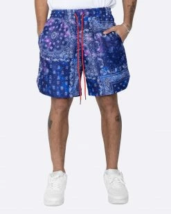 EPTM. EPTM TIE DYED BANDANA SHORTS-NAVY