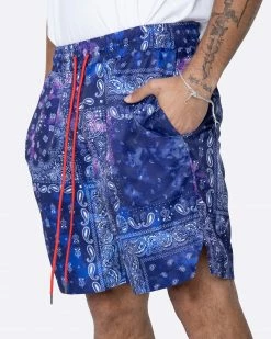 EPTM. EPTM TIE DYED BANDANA SHORTS-NAVY