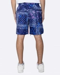 EPTM. EPTM TIE DYED BANDANA SHORTS-NAVY