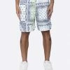 EPTM. EPTM TIE DYED BANDANA SHORTS-WHITE