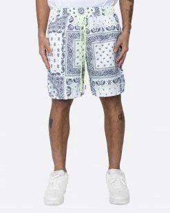 EPTM. EPTM TIE DYED BANDANA SHORTS-WHITE