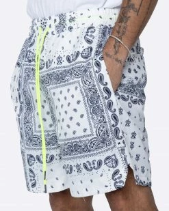 EPTM. EPTM TIE DYED BANDANA SHORTS-WHITE