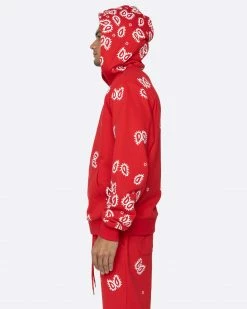 EPTM. EPTM AMOEBA PRINT ZIP HOODIE-RED HOODIES