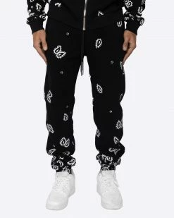 EPTM. EPTM AMOEBA PRINT SWEATPANTS-BLACK