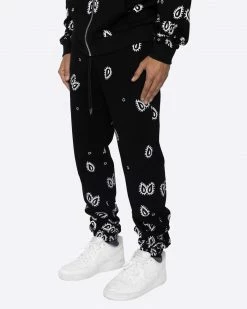 EPTM. EPTM AMOEBA PRINT SWEATPANTS-BLACK